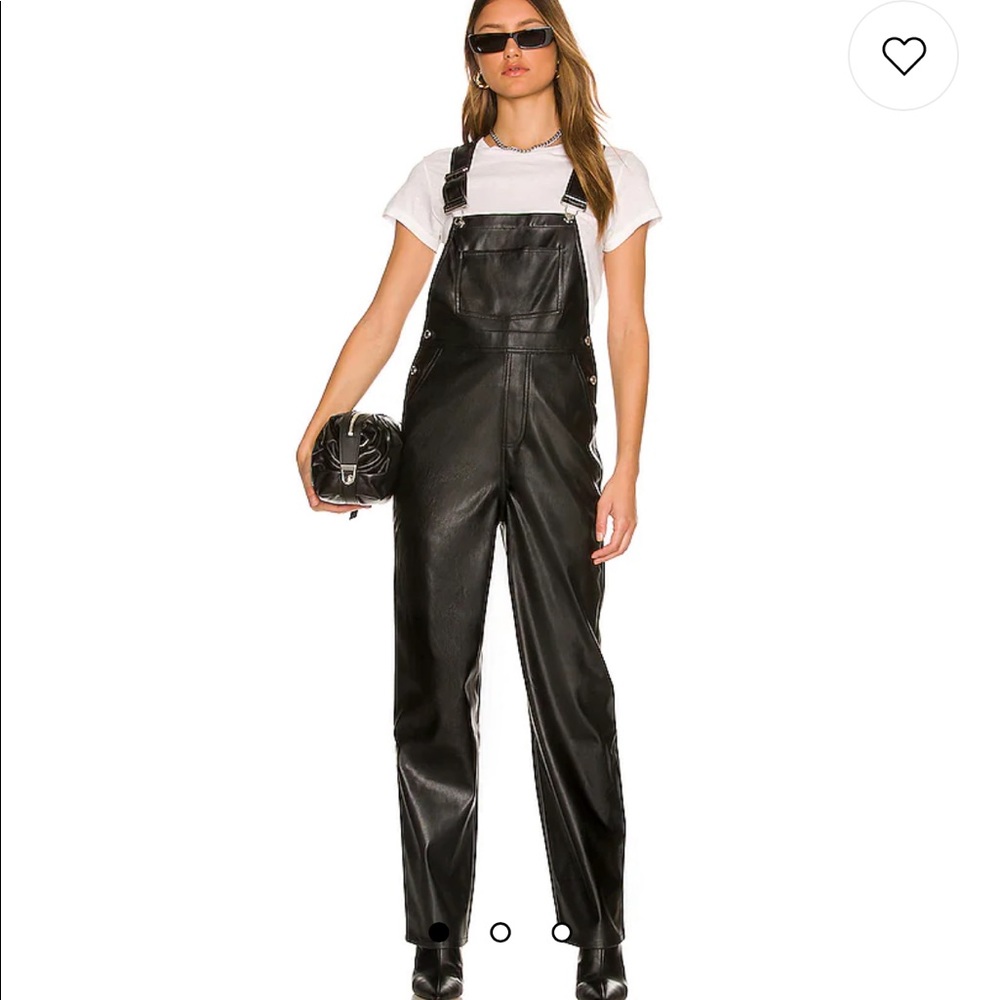 NWT WEWOREWHAT VEGAN LEATHER BASIC OVERALL SIZE SMALL